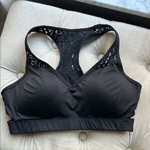 Yvette Black Wireless Lace Racerback Sports Bra built in pads 38C